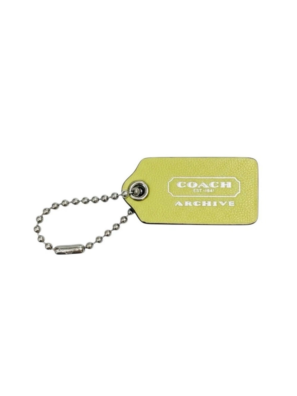 COACH Yellow Patent Leather Fob Bag Charm Keychain Hang Tag